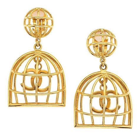 chanel birdcage earrings|large birdcage earrings.